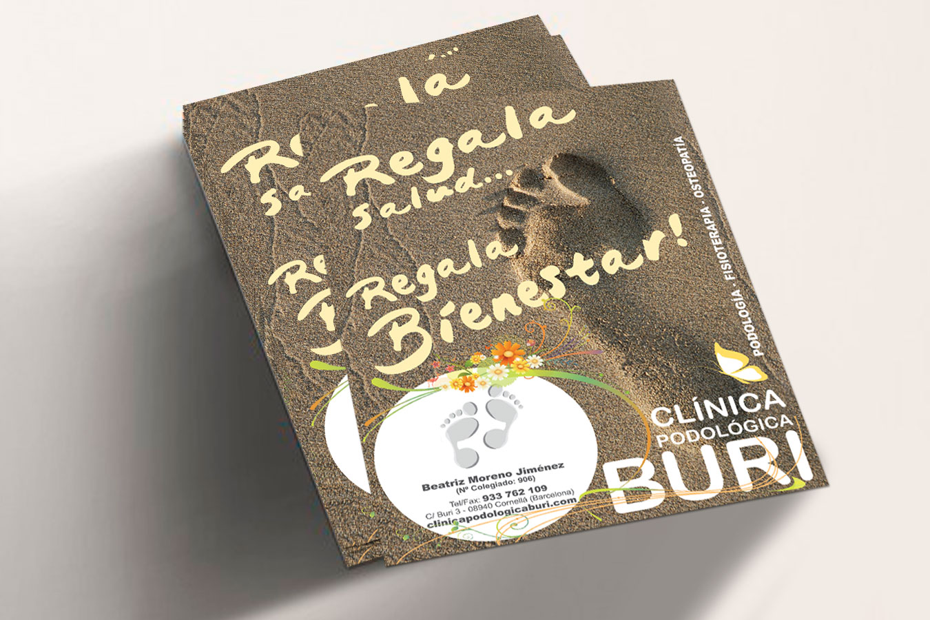Diseño Gráfico e Imprenta de Imagen Corporativa para CLÍNICA PODOLÓGICA BURI (Cornellá. Barcelona)