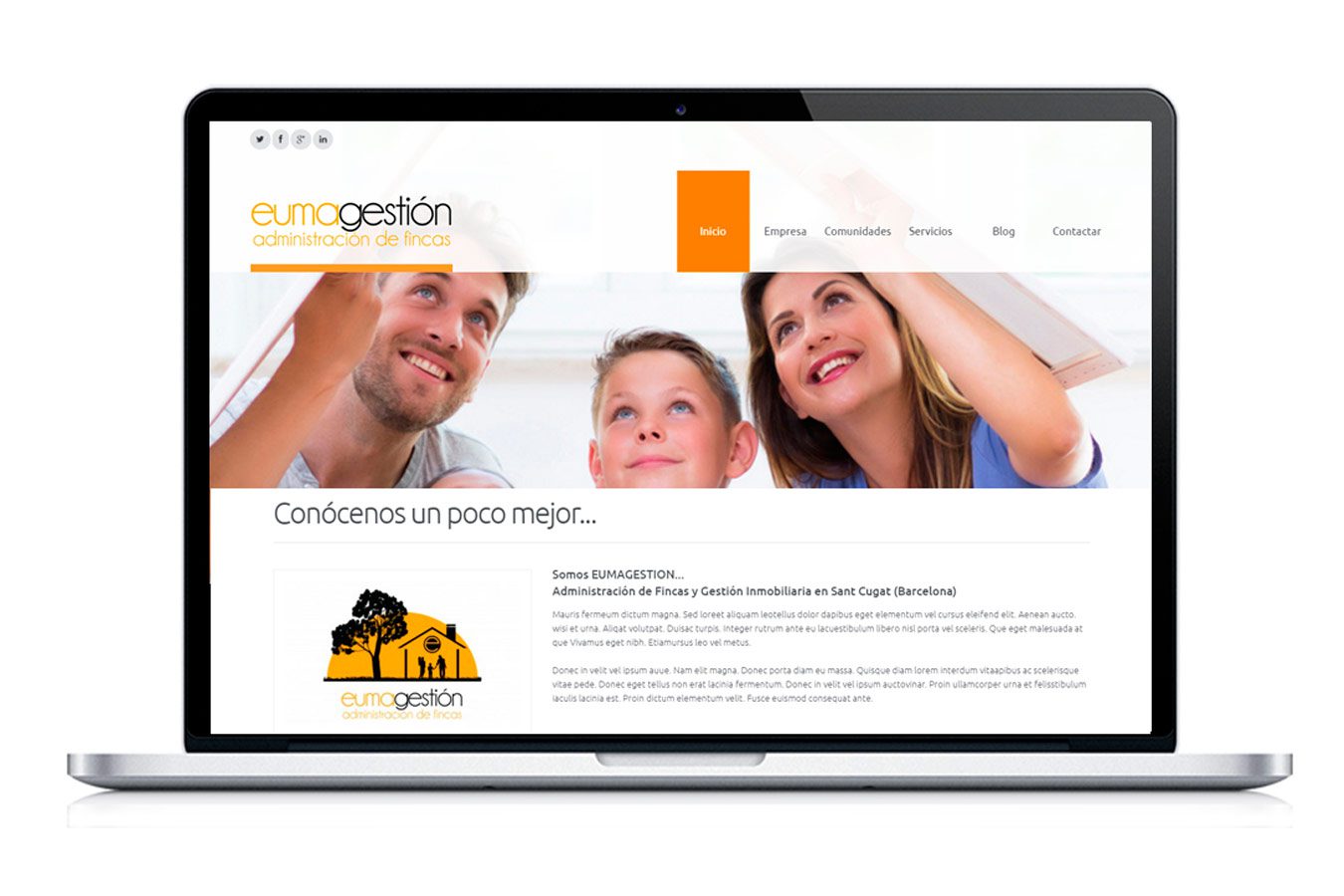 Diseño PÁGINA WEB Corporativa para Administración Fincas EUMAGESTIÓN. (Sant Cugat. Barcelona) - By IDG GRUP WEB - Imagen Corporativa y Publicidad