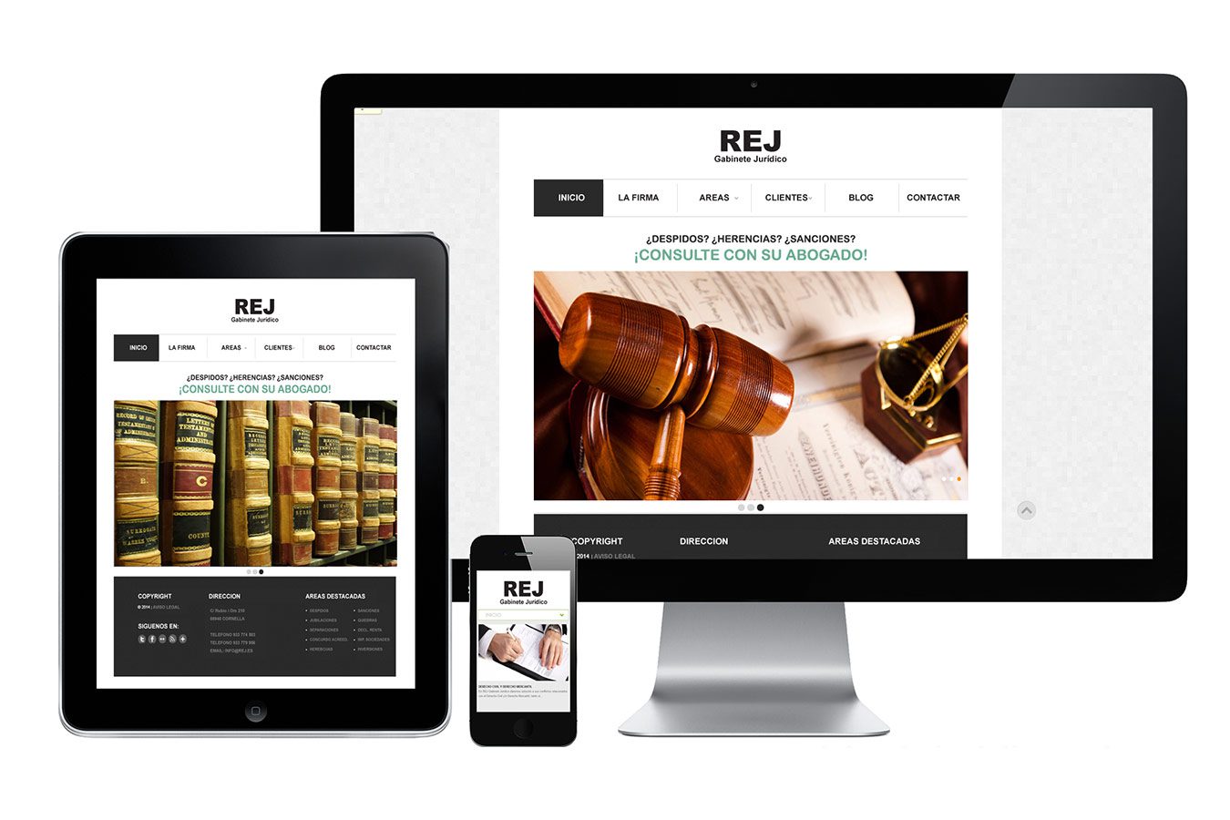 Diseño PÁGINA WEB Corporativa para Gabinete Jurídico REJ (Cornellá. Barcelona) - By IDG GRUP WEB - Imagen Corporativa y Publicidad