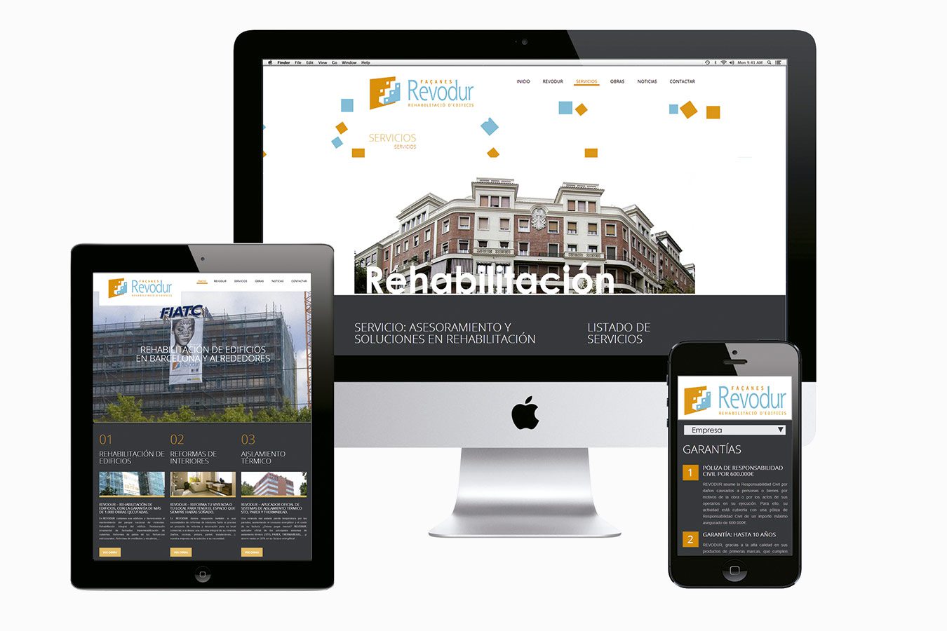 Diseño PÁGINA WEB Corporativa para REVODUR FAÇANES (Cornellá. Barcelona) - By IDG GRUP WEB - Imagen Corporativa y Publicidad