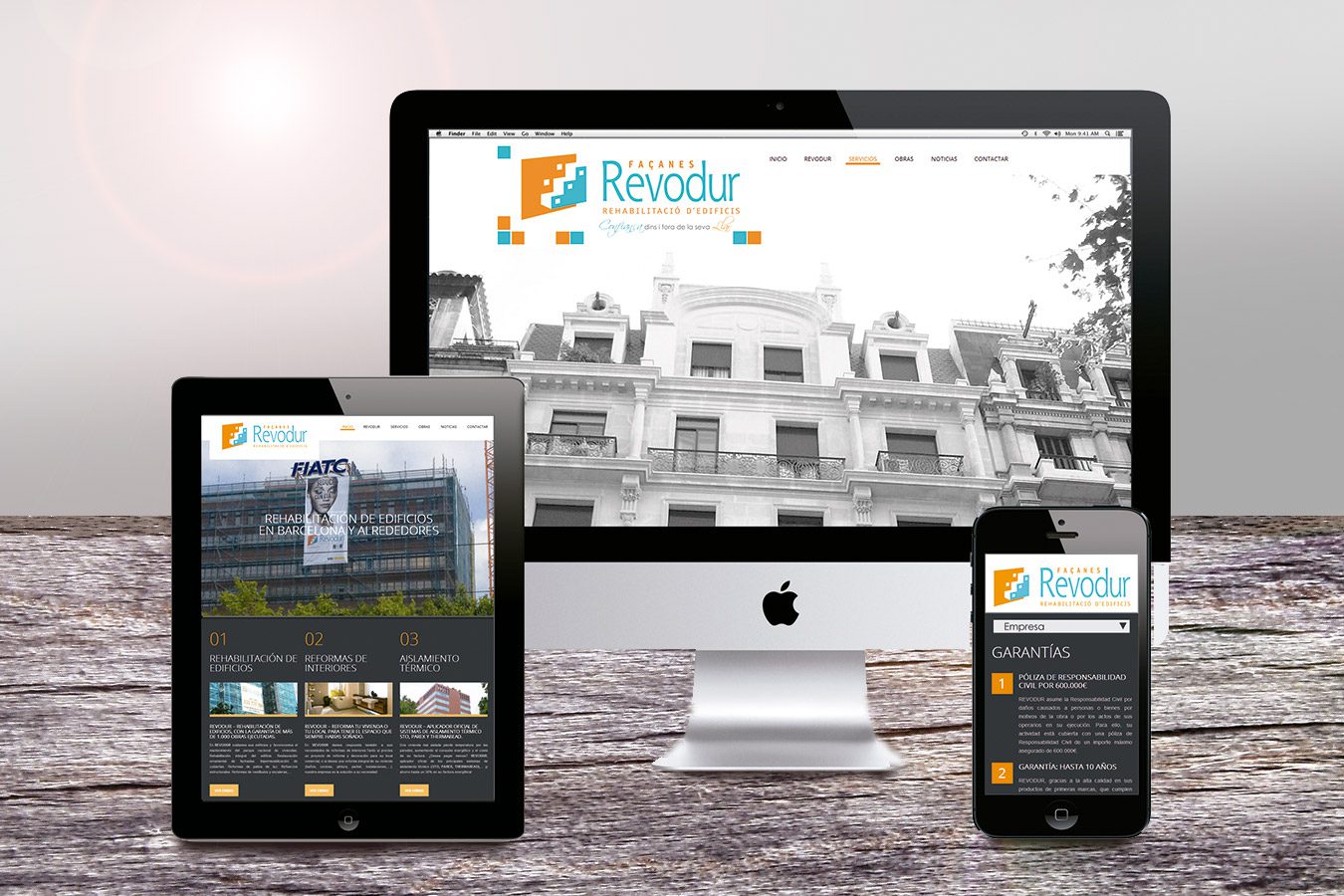 Diseño PÁGINA WEB Corporativa para REVODUR FAÇANES (Cornellá. Barcelona) - By IDG GRUP WEB - Imagen Corporativa y Publicidad