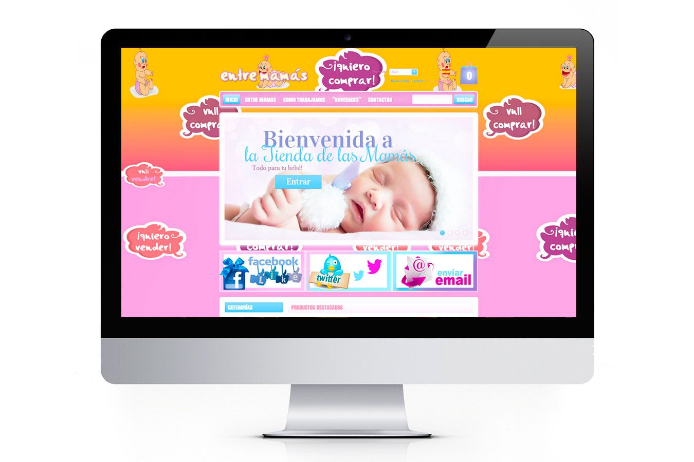 Diseño PÁGINA WEB Corporativa, TIENDA ONLINE (eCommerce) para ENTRE MAMÁS (Cornellá. Barcelona) - By IDG GRUP WEB - Imagen Corporativa y Publicidad