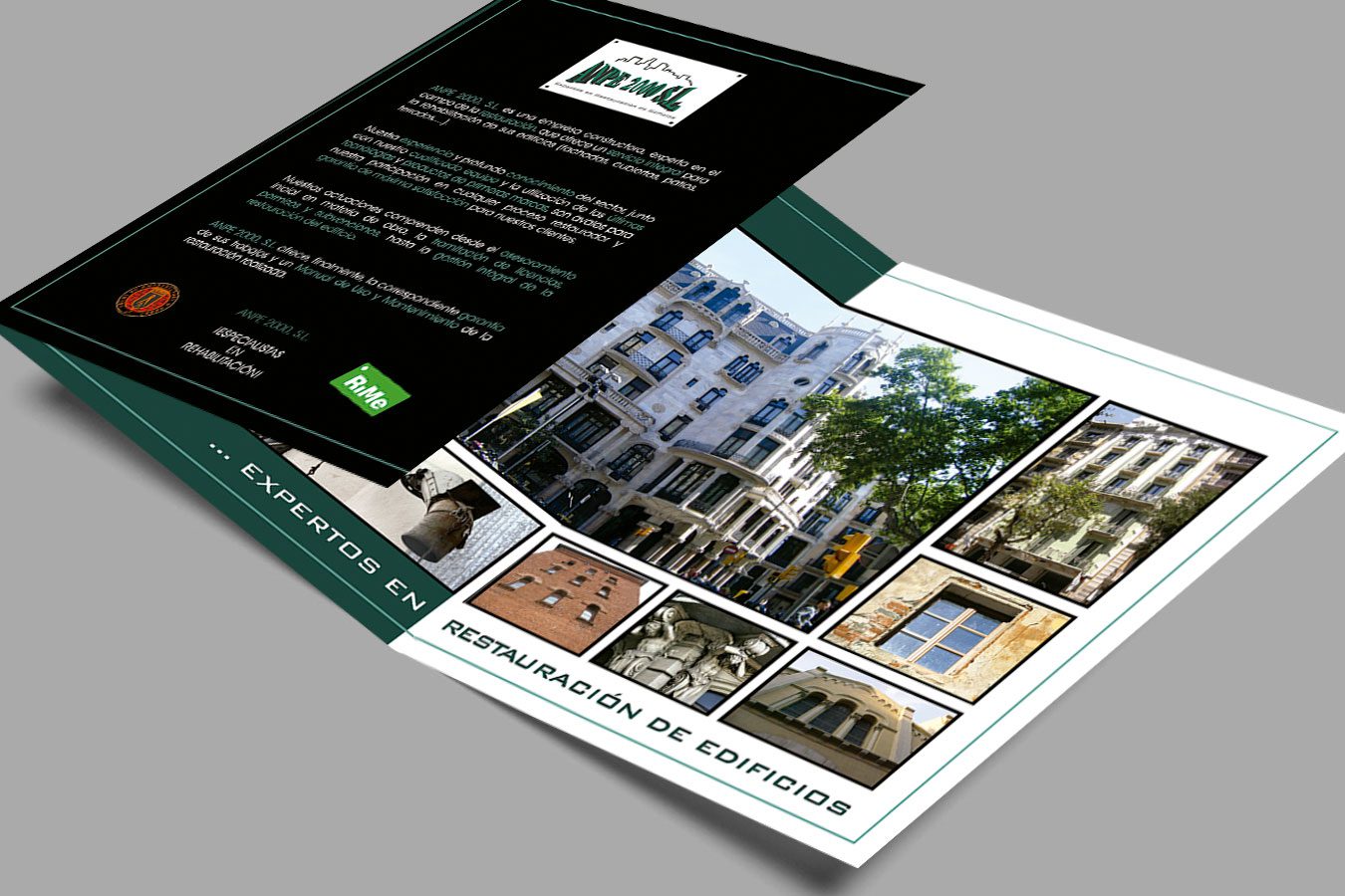 Diseño gráfico e Imprenta de TRÍPTICO Corporativo triple dinA4 para ANPE 2000 (Barcelona). Diseño: IDG GRUP WEB - Imagen Corporativa y Publicidad