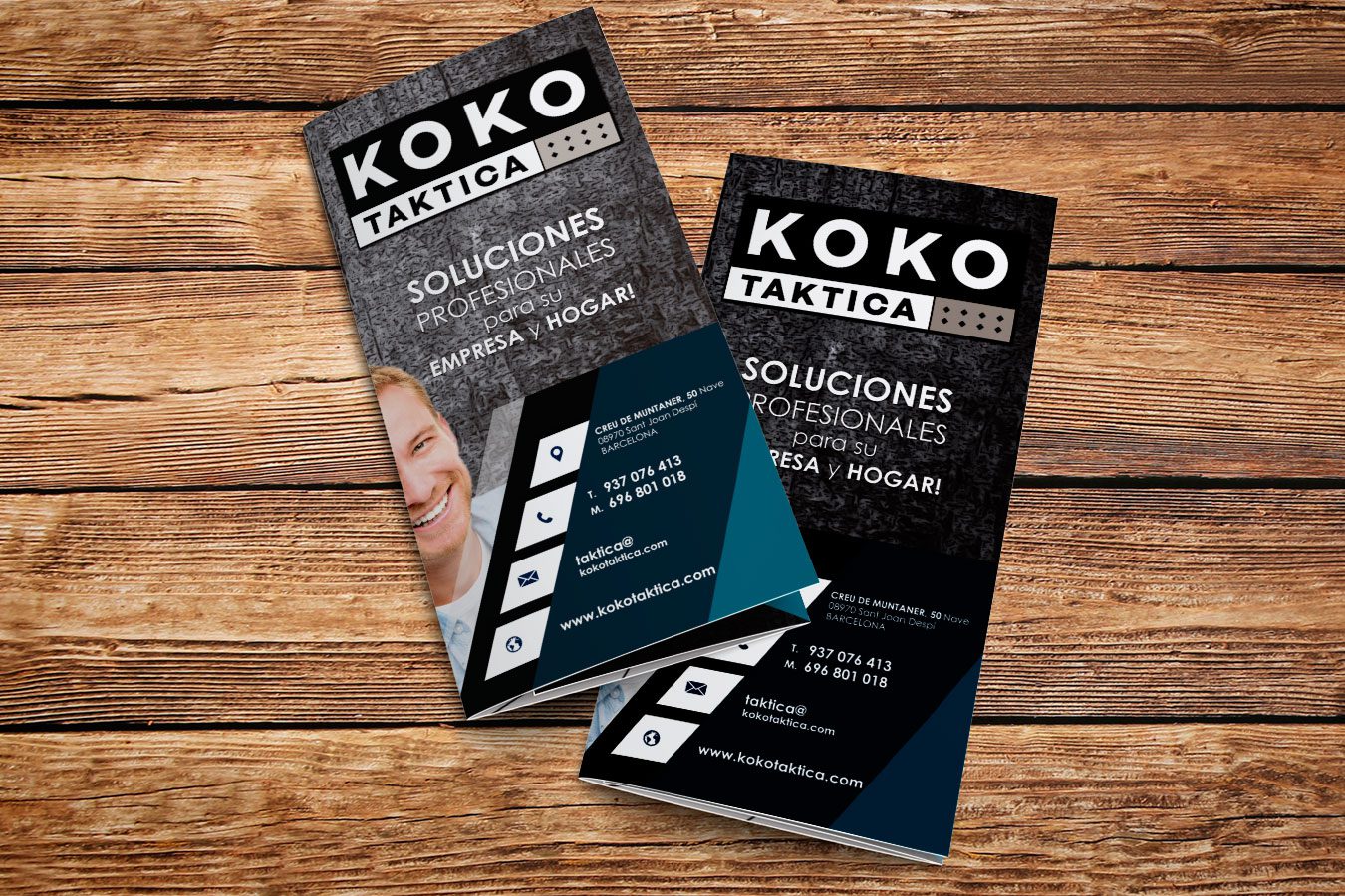 Diseño e Imprenta de Tríptico Corporativo KOKO TÁCTIKA (Sant Joan Despí. Barcelona) | Diseño: IDG GRUP WEB - Imagen Corporativa y Publicidad