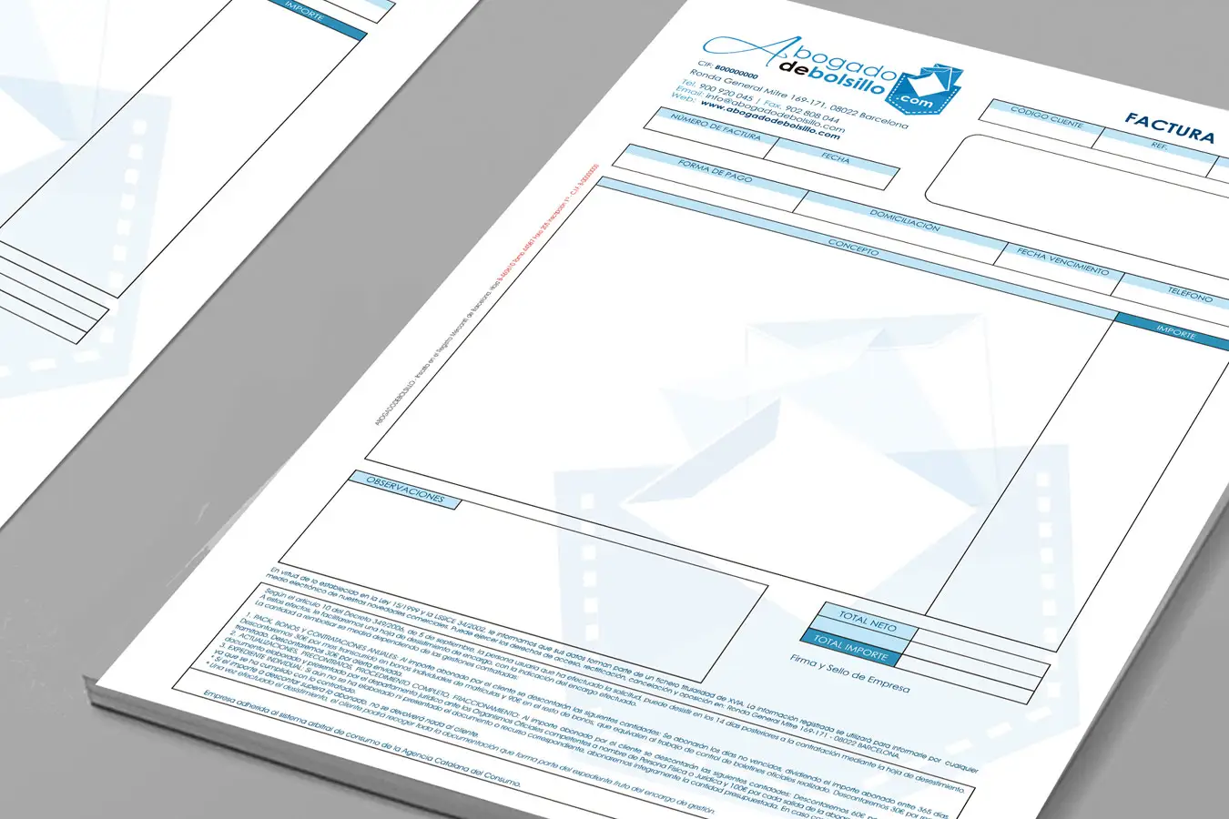 Diseño e imprenta Hojas de Factura