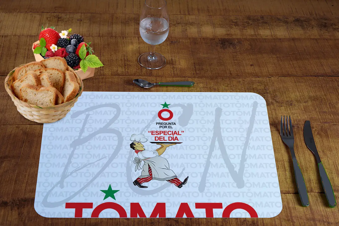 Diseño e imprenta Mantel plastificado PVC de Restaurante Cafetería